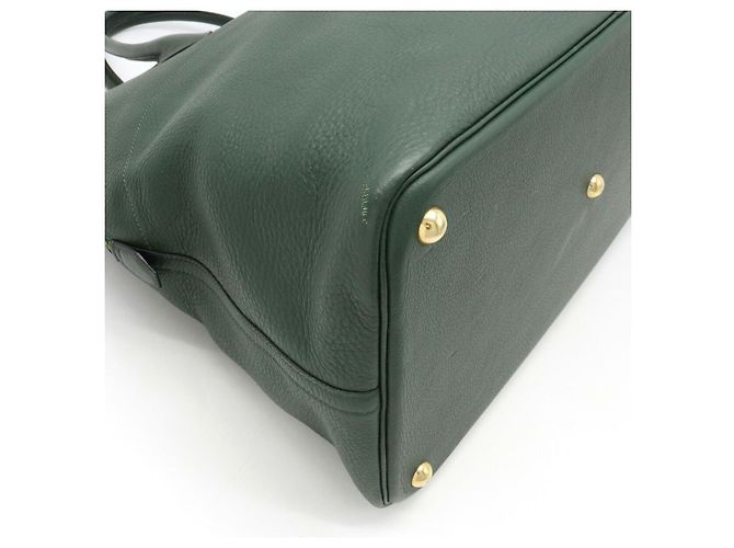 Hermès Hermes Bolide 45 Boston Tasche aus grünem Leder - Ansicht 3