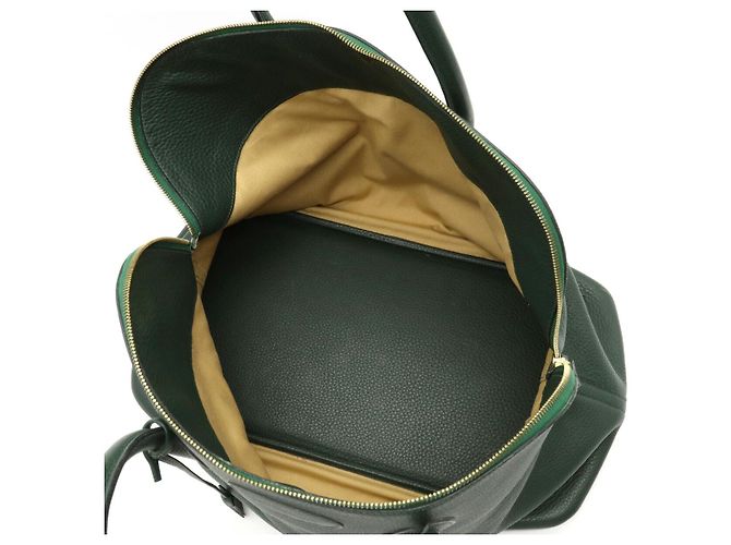 Hermès Hermes Bolide 45 Boston Tasche aus grünem Leder - Ansicht 5