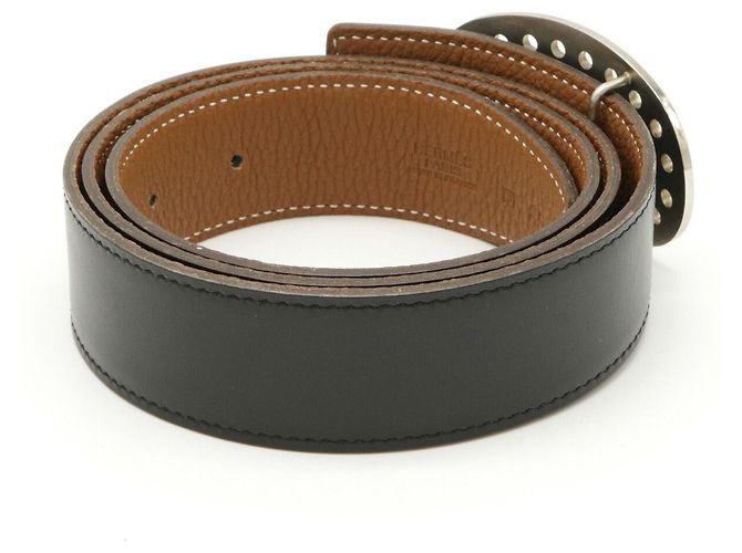 Hermès Cinturón reversible Hermes Evelyne negro marrón - vista 2