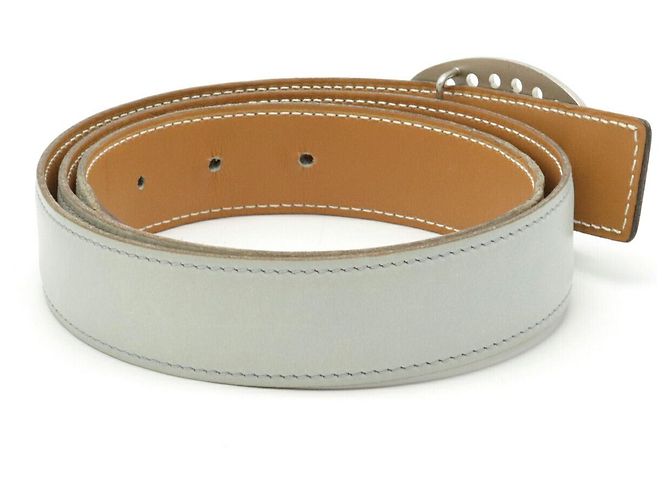 Hermès Reversibler Ledergürtel Hermes Evelyne Grau - Ansicht 2