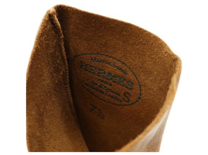 Hermès Hermes Lederboxhandschuhe braun - Ansicht 5