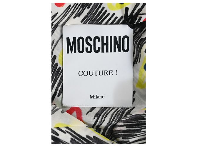 Abito camicia in seta multicolore con stampa graffiti Moschino Couture - vista 10