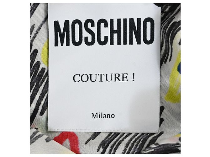 Abito camicia in seta multicolore con stampa graffiti Moschino Couture - vista 5