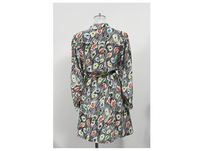 Abito camicia in seta multicolore con stampa graffiti Moschino Couture - vista 8