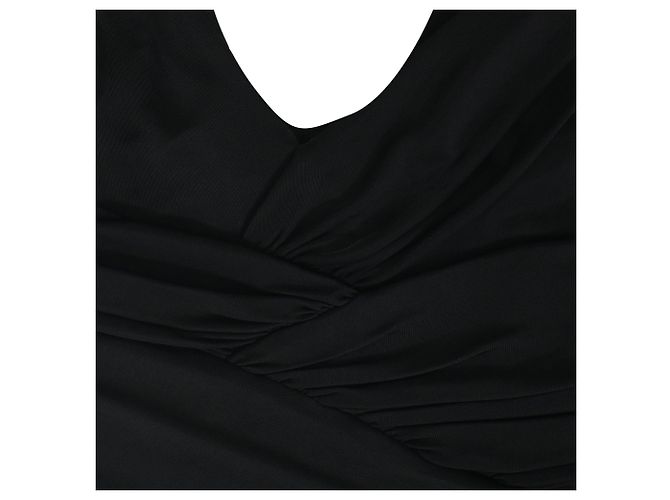 Abito nero in poliestere con scollatura a V, lunghezza ginocchio di Versace - vista 5