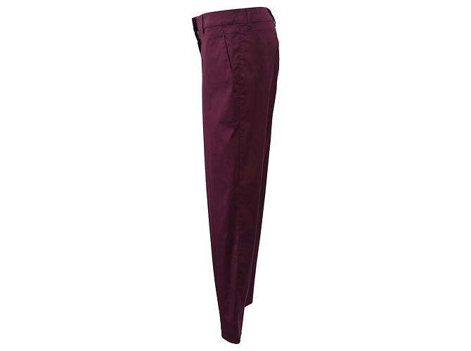 Pantalones rectos Miu Miu en algodón burdeos Roja - vista 2