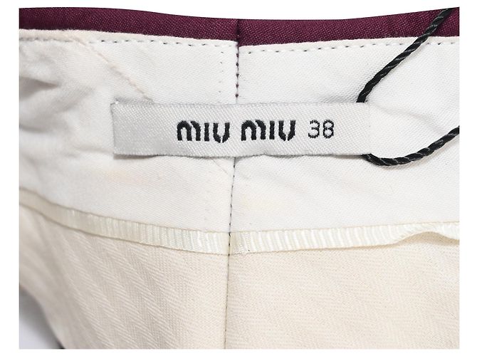 Pantalones rectos Miu Miu en algodón burdeos Roja - vista 4