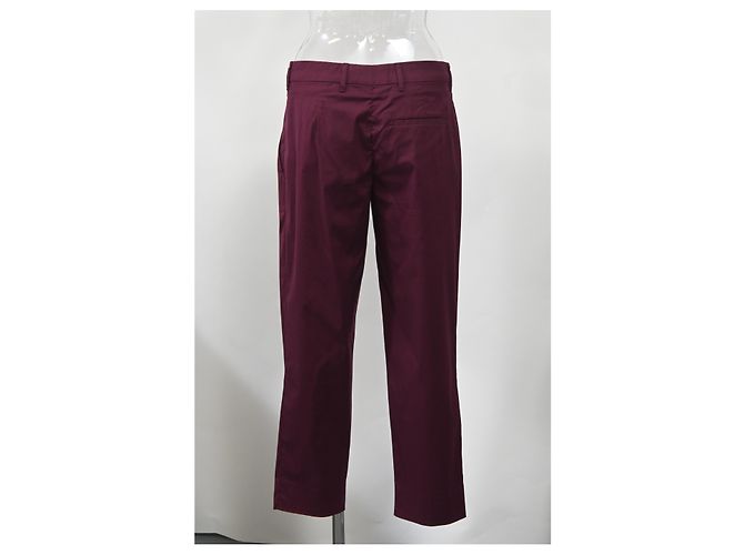 Pantalones rectos Miu Miu en algodón burdeos Roja - vista 7