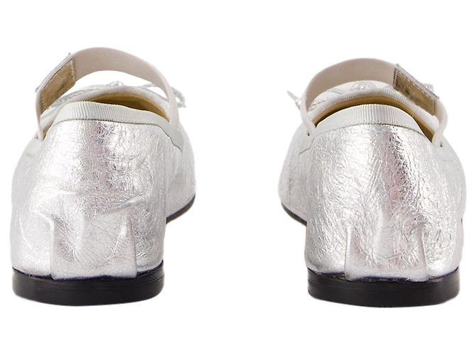 Schöne flache Schuhe - ANINE BING - Leder - Silber - Ansicht 3