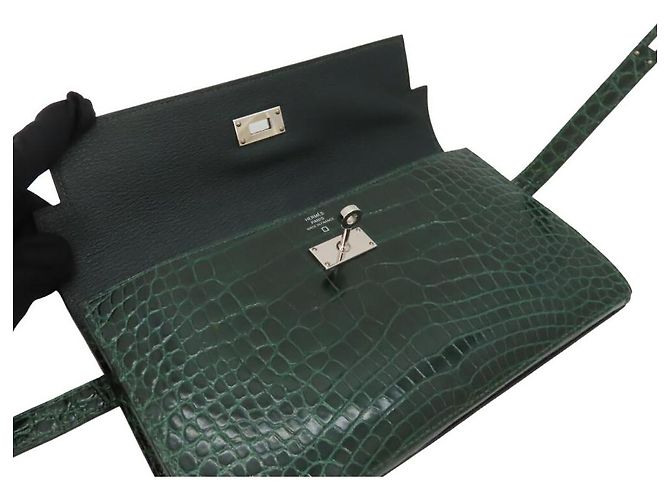 Hermès Hermes Alligator Kelly Wallet Green - view 10