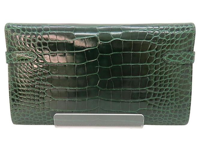 Hermès Hermes Alligator Kelly Wallet Green - view 2