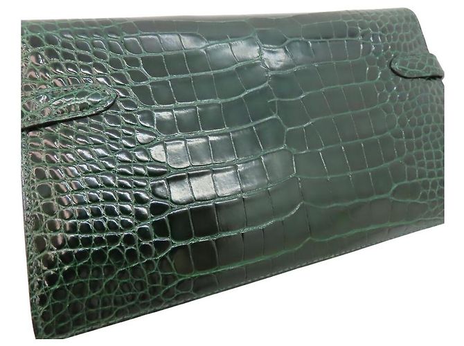 Hermès Hermes Alligator Kelly Wallet Green - view 8