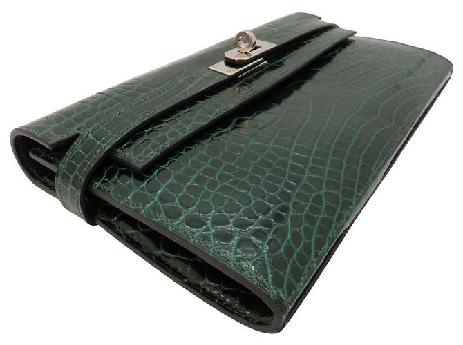 Hermès Hermes Alligator Kelly Wallet Green - view 9