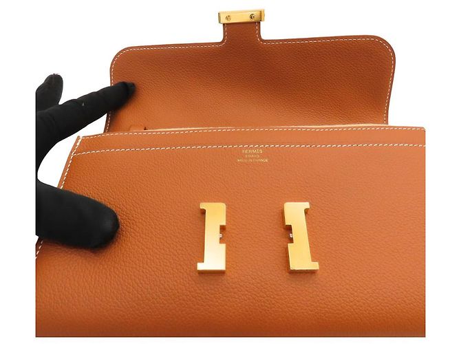 Hermès Portafoglio lungo Evercolor Constance To Go di Hermes D'oro - vista 7