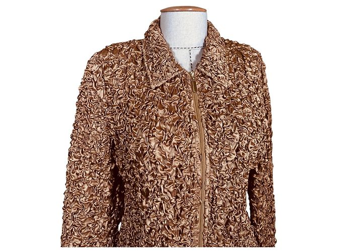 Autre Marque Christian Berg Jacke mit Reißverschluss Gelb Gold Polyester Golden - Ansicht 2