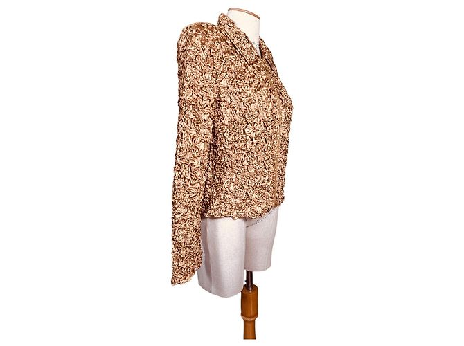 Autre Marque Christian Berg Jacke mit Reißverschluss Gelb Gold Polyester Golden - Ansicht 3