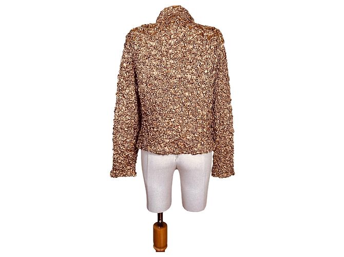Autre Marque Christian Berg Jacke mit Reißverschluss Gelb Gold Polyester Golden - Ansicht 4