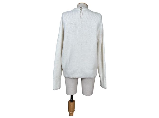 Autre Marque Jersey de punto Mos Mosh Zoom Diamond Ecru Marrón Multicolor - vista 4