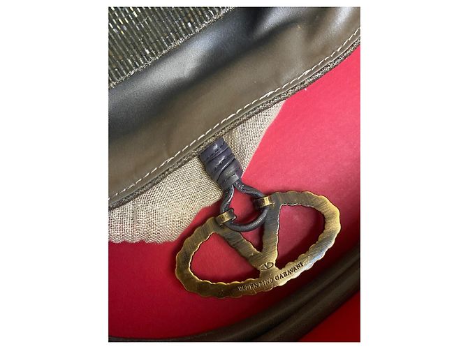 Borsa da sera Valentino Garavani Argento con paillettes Logo V Metallico - vista 9