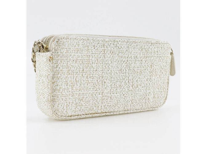 Borsa a spalla Chanel Deauville Chain Bianco - vista 3