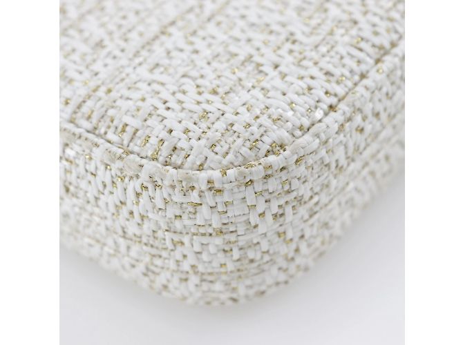 Borsa a spalla Chanel Deauville Chain Bianco - vista 4