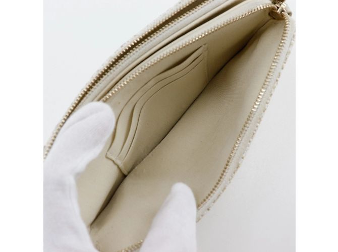 Borsa a spalla Chanel Deauville Chain Bianco - vista 7