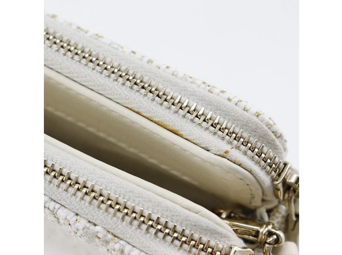 Borsa a spalla Chanel Deauville Chain Bianco - vista 8