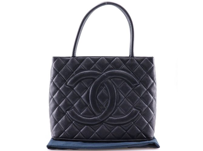 Borsa tote nera in pelle di caviale Chanel Nero - vista 10