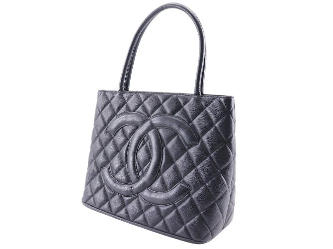 Borsa tote nera in pelle di caviale Chanel Nero - vista 2