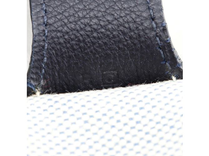 Borsa a spalla Rodeo di Hermès Toile H 1999 Marrone Blu navy - vista 12