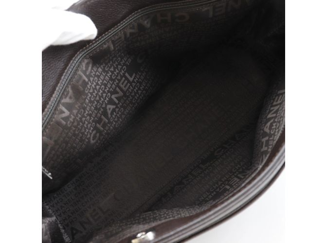 Borsa Executive Chanel in Pelle di Vitello Marrone - vista 9