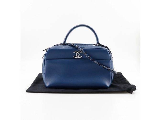 Borsa da bowling Trendy di Chanel Blu - vista 15
