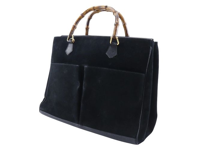 Borsa Tote Gucci Bamboo Nero - vista 2