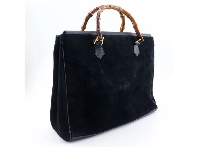 Borsa Tote Gucci Bamboo Nero - vista 3