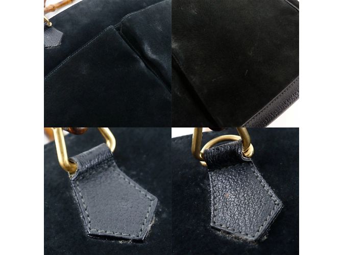 Borsa Tote Gucci Bamboo Nero - vista 7