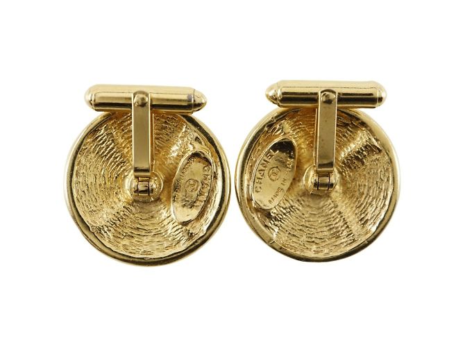 Gemelli in oro placcato CHANEL Matelassé per uomini D'oro - vista 2