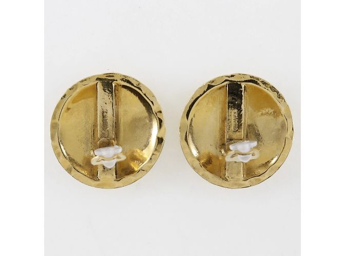 Pendientes de clip chapados en oro Chanel Coco Mark - vista 4