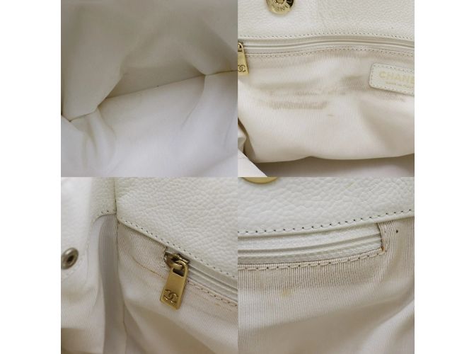 Borsa Executive Chanel in Pelle Caviar Bianca Bianco - vista 16