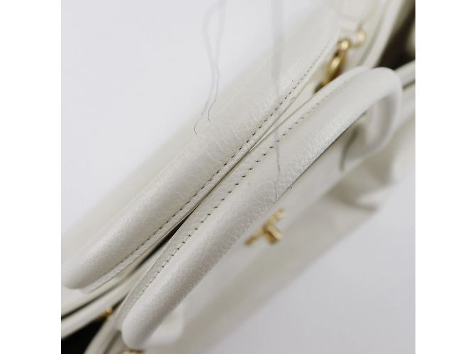 Borsa Executive Chanel in Pelle Caviar Bianca Bianco - vista 5