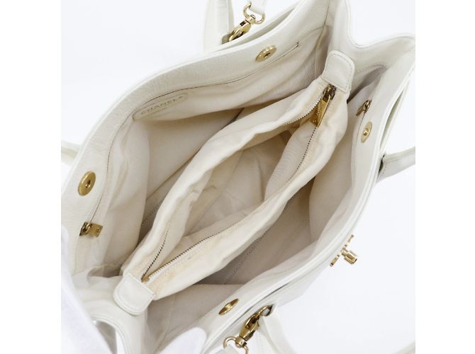 Borsa Executive Chanel in Pelle Caviar Bianca Bianco - vista 6