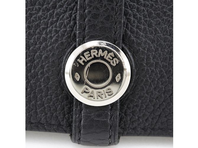 Hermès Hermes Dogon GM Langbörse aus schwarzem Togo-Leder - Ansicht 10