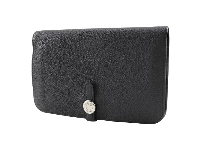 Hermès Hermes Dogon GM Langbörse aus schwarzem Togo-Leder - Ansicht 2