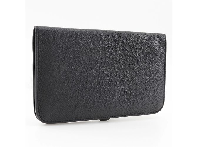 Hermès Hermes Dogon GM Langbörse aus schwarzem Togo-Leder - Ansicht 3