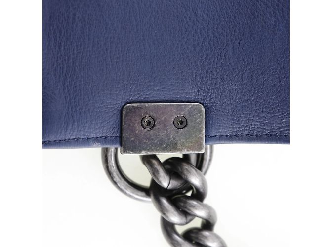 Borsa a Spalla Chanel Boy Blu navy - vista 9