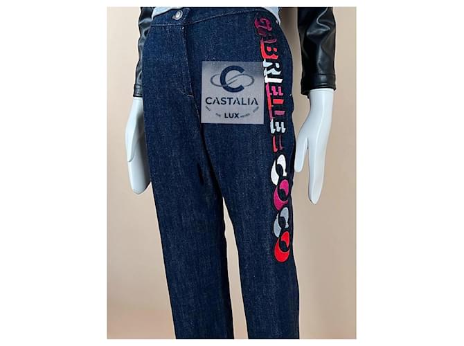 Chanel Jeans bordados Coco Gabrielle 36 FR Azul marino - vista 4