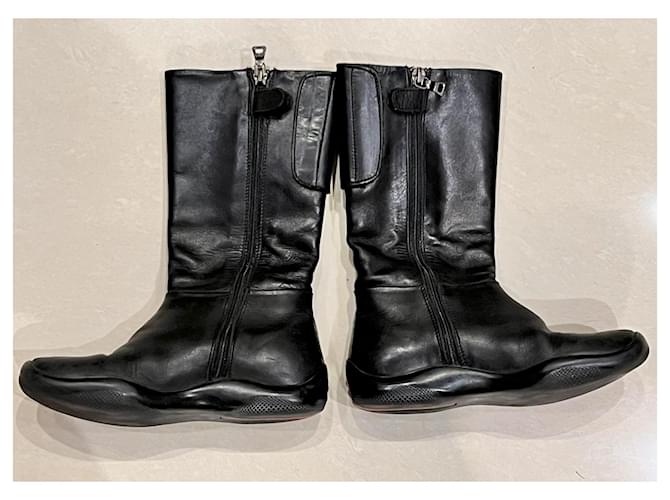 Botas Prada de couro preto - vista 3
