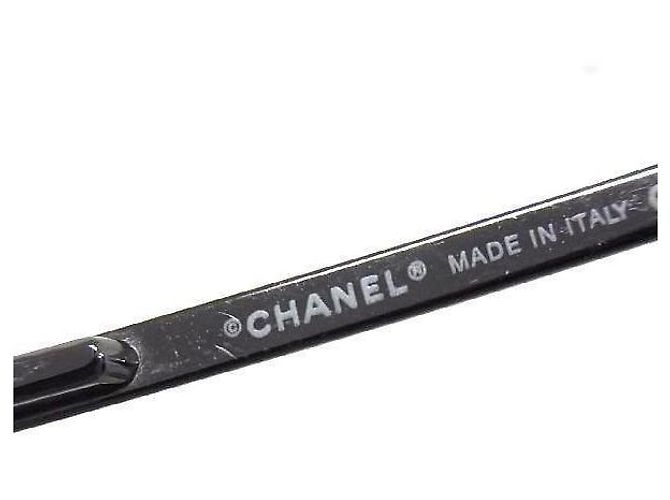 Occhiali da sole Chanel CC Logo senza montatura con strass blu navy - vista 6