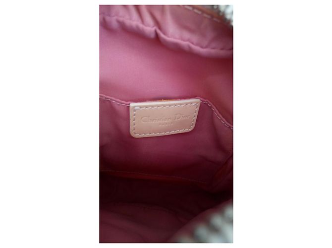 Christian Dior Mini Reisetasche Rosa Weiß Polyester Pink - Ansicht 5