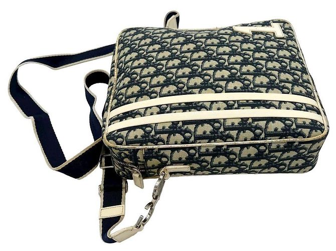 Borsa a tracolla Christian Dior Monogramma Bianca Blu Bianco - vista 3