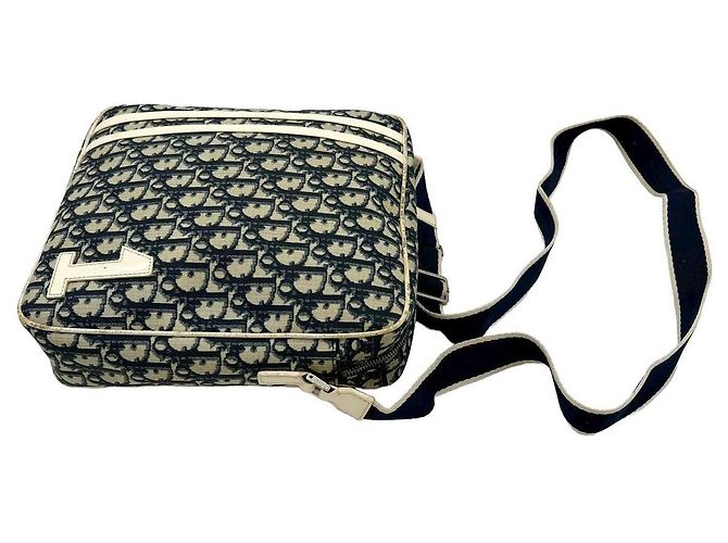 Borsa a tracolla Christian Dior Monogramma Bianca Blu Bianco - vista 4